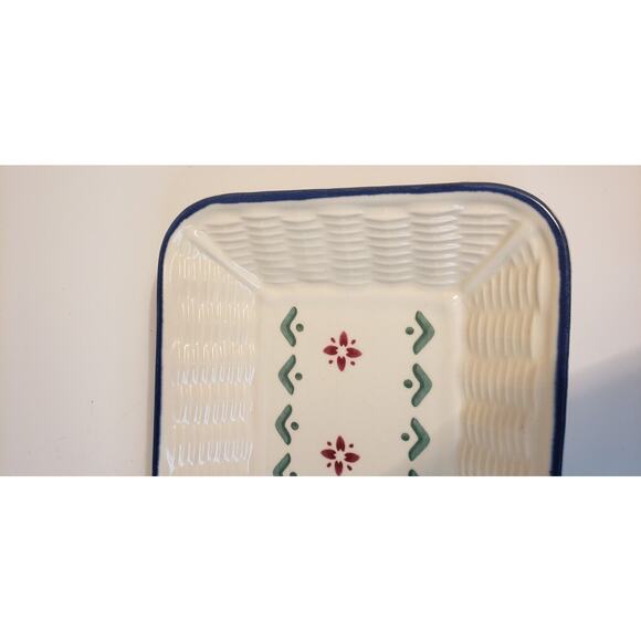 Pfaltzgraff Nordic Christmas Basketweave Bread Platter 12" Holiday Stoneware - Picture 6 of 12